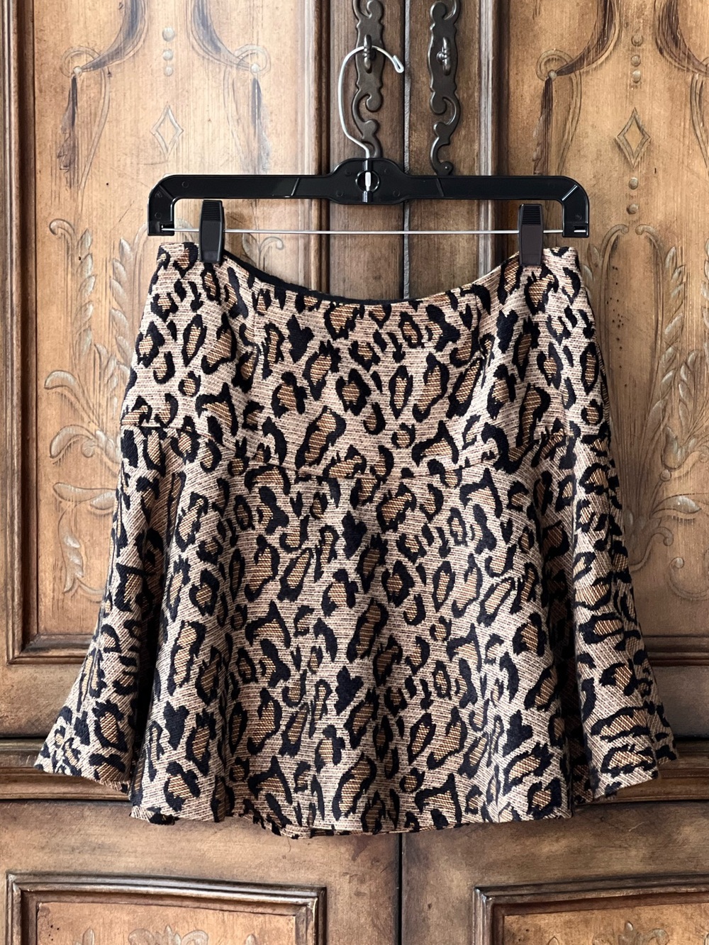 NWOT Vintage Y2K Free People Leopard Print Flared Skater Circle Skirt S